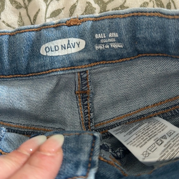 Cute Old Navy Girls Pink Flower Embroidered Ballerina Jeggings Jeans Size 10 - Picture 9 of 9